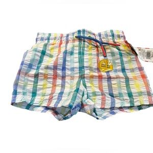 Cat & Jack 18 Month pastel and White Checkered‎ Swim Trunks NWT